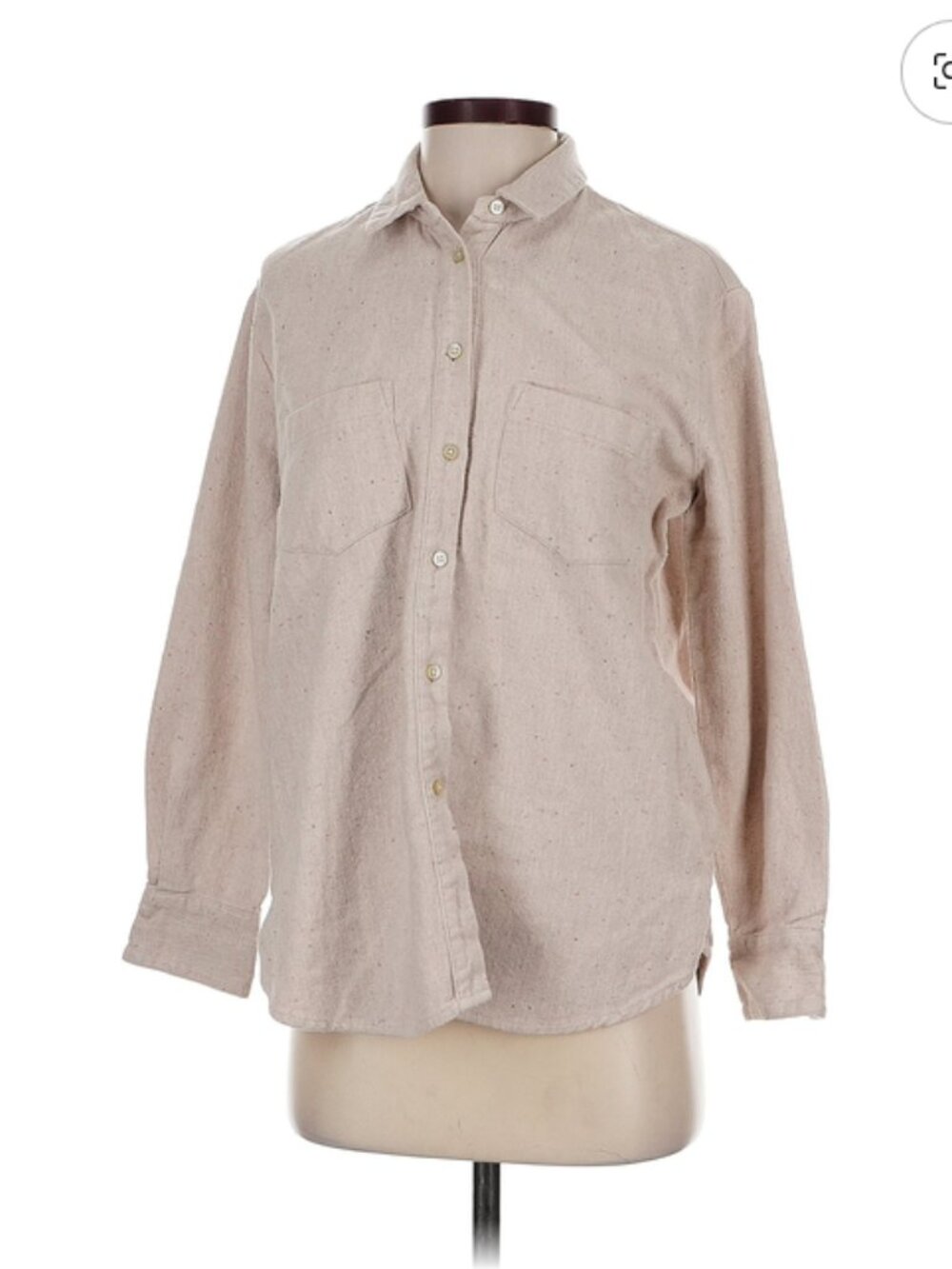 Madewell Size XS Beige/Taupe Long sleeve button-down shirt